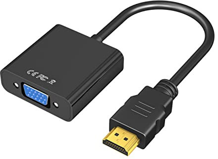 Yoezuo Adattatore HDMI a VGA, HDMI-VGA Placcato in Oro (da Maschio a Femmina) per Computer, Desktop, PC, Laptop, Monitor, Proiettore, HDTV, Chromebook, Raspberry Pi, Nero