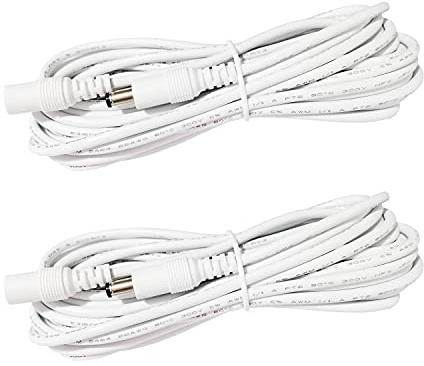 LITAELEK 2pcs 1m 22AWG DC 12V Verlängerungskabel 5.5mm x 2.1mm DC Stecker Buchse DC 0V-36V Männlich Weiblich Verlängerung Kabel Netzkabel Verbinder for LED Streifen LED Strip, CCTV Kamera, usw, Weiß