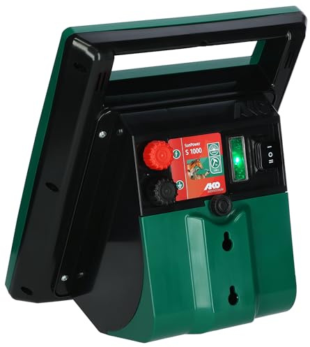 AKO Sun Power S 1000, Weidezaungerät Expert, 12 V Solargerät, Input 1.40 J, max. Spannung 11.000 V, für Zäune bis 10 km, 5 Jahre Garantie, Made in Germany