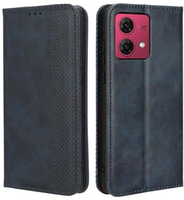 GOKEN Funda para Motorola Moto G84 Funda, Leather Folio Carcasa con Billetera, Magnética Premium PU/TPU Cuero FILP Case Cover con Soporte/Tapa Tarjetas (Azul)