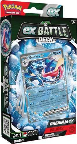 Pokémon TCG: Baraja de batalla Greninja ex (mazo de 60 cartas listo para jugar)