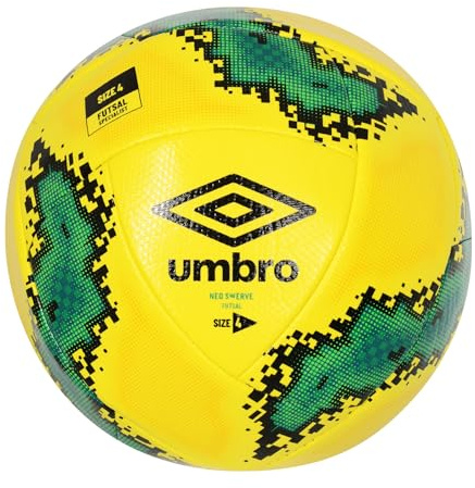 Umbro Futsal Swerve Ball, Size 4, Yellow/Black/Teal