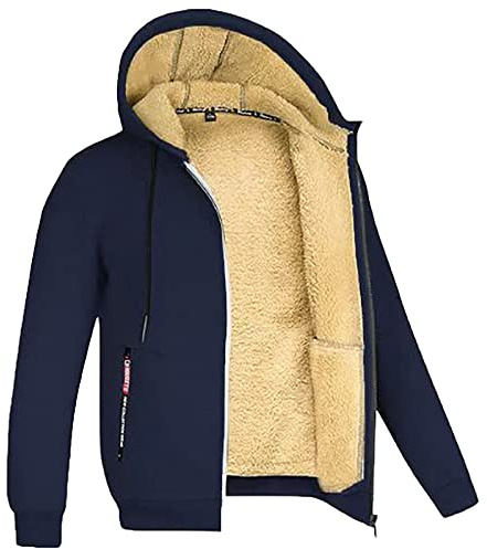 Giubbotto Uomo Pelle Giacca Calda da Uomo in Autunno e in Inverno, Moda Casual, Tinta Unita, Manica Lunga, Tasca in Cotone con Cappuccio Giacca Quadri Boscaiolo