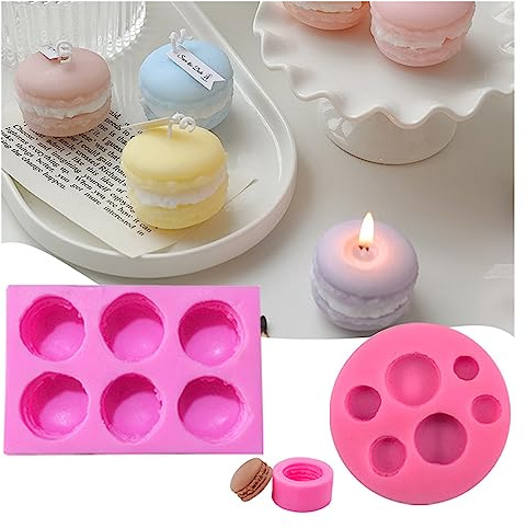 Moule Bougie Silicone DIY 3D Macaron Bougie Silicone Moule Bougies parfumées Moule Savon Chocolat Moule Fondant Bonbons polymère Argile Artisanat moules Outils de Cuisson (Color : C)