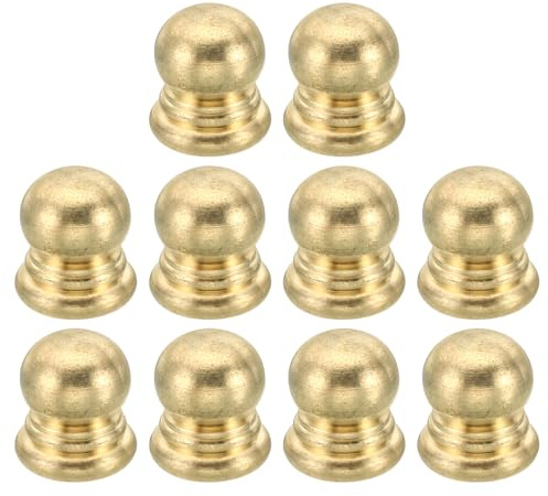 PATIKIL M4x0.7 Gewinde Messing Hutmuttern Knopf 10 Pack Lampe Endstück Dekoration Schraubkappen Mutter Griff Knauf Dekoration für Beleuchtung Möbel Kabinett 10mm