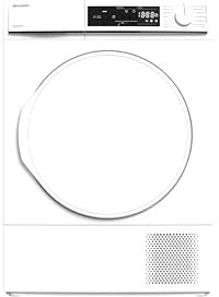 Sharp KD-NHA8S7PW21-DE Wärmepumpentrockner Frontlader, E, 8 kg, 15 Programme, 30 Min. Kurzprogramm, Schontrommel, LED-Innenbeleuchtung, Kindersicherung, Weiß