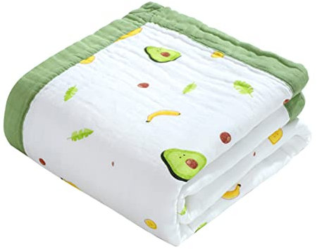 Beatifufu Babybadetuch Aus Baumwolle Für Neugeborene Kinderbadetücher Mit Avocado-Motiv Schnell Trocknend Wasserabsorbierend Leicht Und Praktisch