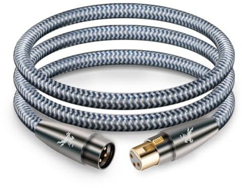 Impeto Audiophile hifi XLR Kabel, Mikrofonkabel XLR Stecker auf Busche Kabel Kompatibel mit Mikrofone oder andere Studio Ausrüstung an einen PA, Mischpult oder Aktivlautsprecher -3,0 M