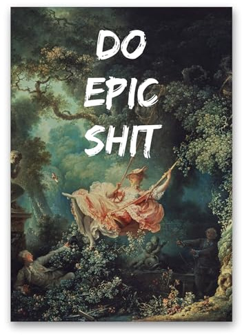 FavouriteArtWorks Witziger Poster Druck - Hochwertiger Kunstdruck - DIN A4 (21 x 29,7 cm) - Lustiges Badezimmer Poster - Moderne Bilder für Bad und Gäste WC - ohne Rahmen (Do epic shit)