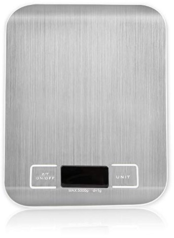 LLMTYO Balance de Cuisine numérique Balance numérique argentée 5 kg 10 kg 1 g Balance de Poids en Acier Inoxydable Balance électronique Outils de Mesure Affichage LED Cuisine. (10 kg)