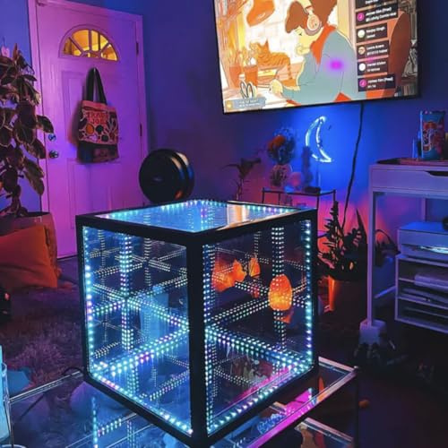 CYBERCUBE LED Würfel | Infinity RGB Cube - 20 x 20 x 20cm | LED-Lampe | Gaming DEKO | Gaming - Beleuchtung | Beleuchtung mit Musikerkennung