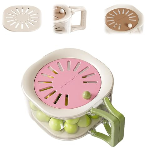 2 in 1 Draining Basket with Lid, 2025 New Washing Bowl with Hidden Handle, Drain Tray Keeps Food Fresh, Stackable Storage Container for Fruits Vegetables Kitchen (Pink)