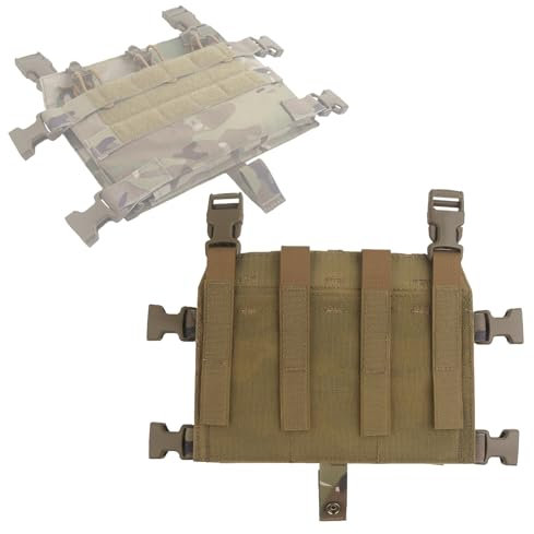 ZFFOZZ Porta Caricatore M4 Triplo con Sistema di Ritenzione Elastico, Molle Chest Rig, Accessori per Il Trasporto di Piastre Mimetiche per Uso Tattico(CP)