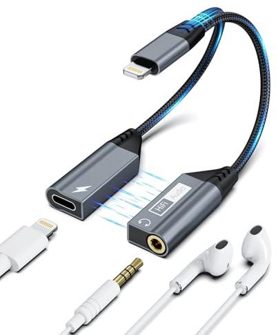 Ulyuhoda Magnetic 2-in-1 Lightning to 3.5mm Headphone Audio Jack & Fast Charger Adapter Splitter Converter Dongle Aux Cable Accessories for iPhone 14/13/12/11/XS/XR/SE/8/7/Max/Pro, iPad, Macbook