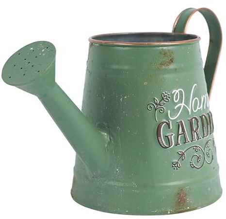 Dorccsi Regadera de Metal de 1, 5 l con aspersor y asa, de Gran Apertura, Ideal para Plantas de Interior y Exterior, césped jardín.