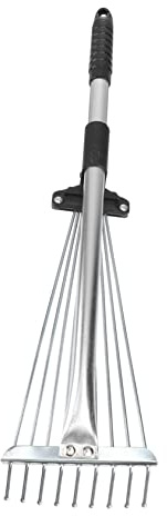 VICASKY Rastrello Per Foglie Da Esterno Attrezzo Retrattile Denti Per Pulizia Foglie Cadute Manico in Alluminio Professionale Antiscivolo