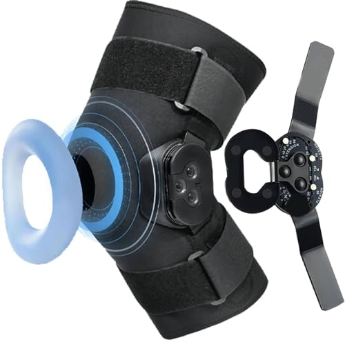 ZZwansuGE Rodillera, Soporte De Rodilla Ajustable, con Placas De Aluminio Desmontables Bilaterales + Limitadores De Ajuste De áNgulo, Protege Desgarros De Menisco, Da Soporte A Las Articulaciones XXL