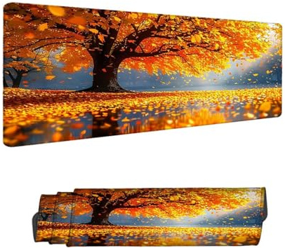 Alfombrilla Ratón XXL 1400 x 600 mm, Otoño Gaming Alfombrilla Escritorio, Mouse Pad con Base de Antideslizante, Árbol Tapete Escritorio Grande, Mousepad de Oficina y para Gaming en Casa H-10581