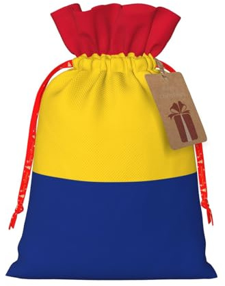 Flag Of Romania Print Charming Gift Bag,Cloth Gift Bags With Drawstring,Perfect For Small Gifts And Jewelry