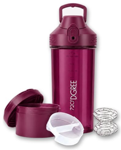 720°DGREE Fitness Shaker uberShaker - 550 ml - Premium Protein Shaker with Powder Tray - Leak-proof, BPA-Free - Shaker Mug, Creamy Protein Shakes, Gym, Exercise, Nutrition