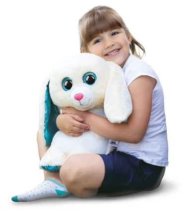 NICI Kuscheltier GLUBSCHIS Hase Wolli-Dot 45cm - weiß - 62716 | Stofftier aus weichem Plüsch, niedliches Plüschtier zum Kuscheln und Spielen, für Kinder & Erwachsene, tolle Geschenkidee