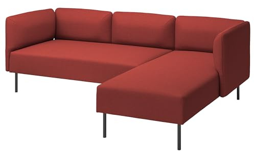 ProTuning Lillehem Modulares 3-Sitzer-Sofa mit Chaiselongue, Gunnared/braun-rotes Metall