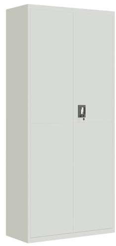 Gecheer Armadio classificatore grigio chiaro, 90x40x200 cm, acciaio, armadio per ufficio o casa