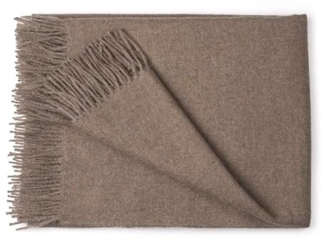 Alpaka Wolldecke aus 100% Baby Alpaka – 180 × 130 cm – weich & warm – Sofadecke, Kuscheldecke, Babydecke & Plaid – Made in Peru (Cappuccino-braun, 180x130cm, Einfarbig)