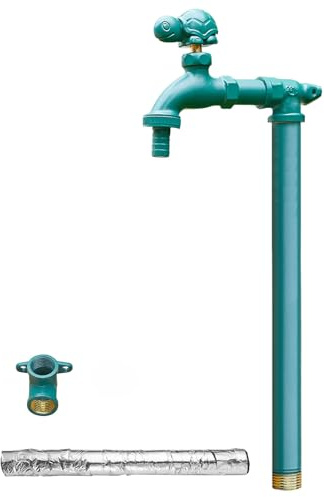 Generico Colonna d'Acqua da Giardino per Esterni, Fontana Verticale antigelo Interamente in Rame con Rubinetto a Forma di Tartaruga, 80 cm/31 Pollici, Ideale per Giardini, patii e spazi Esterni - Fin
