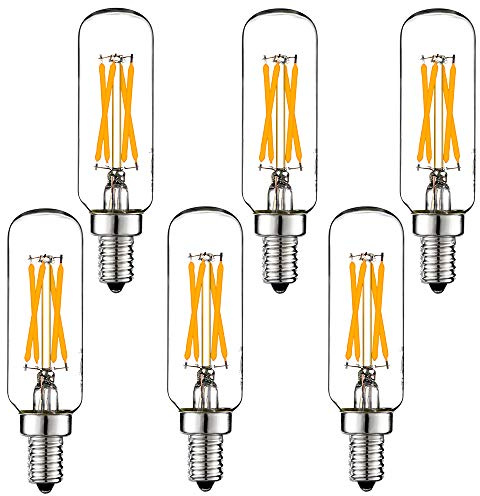 LiteHistory Dimmable t6 led Bulb 40W Candelabra led 2700K Clear 400lm 4W e12 Edison Bulb Warm White 6Pack