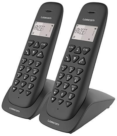Wireless Phone Fest - Festnetz WLAN ohne Voicemail - Duo - Analog-Telefone und DECT - Logicom Vega 255T Festnetz Wireless-Duo Schwarz
