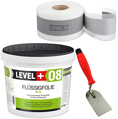 Dichtset Bandset 5,5 Kg Flüssigfolie 5m Dichtband, Spachtelkelle 60mm 1 Stk. Abdichtung Bandset Dusche Bad SET12