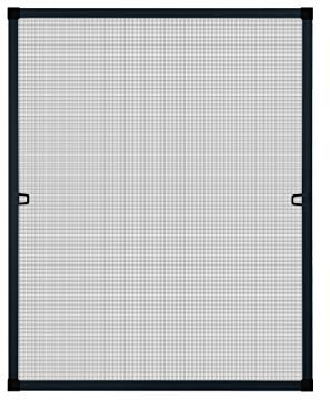 APANA Fliegengitter Fenster 40x60 cm anthrazit - Alurahmen & robustes Fiberglasgewebe – Insektenschutz ohne Bohren mit Bürstendichtung – montagefertig – Fliegennetz