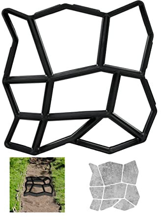 Relaxdays Stampo per Cemento, Forma per Vialetti in Giardino, Sagoma Pavimentazione in Pietra, Pavimento Esterno, Nero