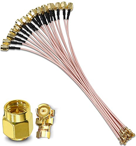 TUOLNK Câble coaxial U.FL vers SMA Connecteur mâle SMA vers UFL IPX Câble coaxial Câble d'antenne WiFi pour Mini PCI Express RG178 12 pouces (30cm) 5 pcs