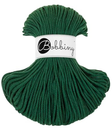 Bobbiny Makramee-Schnur, geflochten, Junior, 3 mm (Pine Green), 100 m