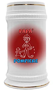 Boccali Festa del Papà - Pompiere - Papà Pompiere - Idea Regalo Festa del Papà - Boccale Birra Divertente - Boccale da 500 ML - Regalo Papà - Idea Regalo Papà