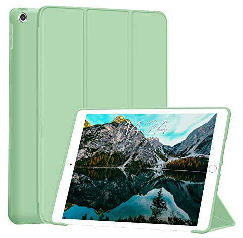 FSCOVER Hülle für iPad 9. Generation/8. Generation/7.Generation, weiche TPU Schutzhülle für iPad 10,2 Zoll 2021/2020/2019，Auto Schlafen Wachen (Hellgrün)