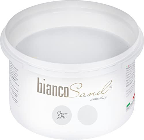 bianco Shabby SANDIGE EFFEKT KREIDEFARBE FÜR WÄNDE UND OBJEKTE - biancoSand Grigio Pietra - Dekorieren und Erneuern Sie Ihr Zuhause leicht (1 Liter)