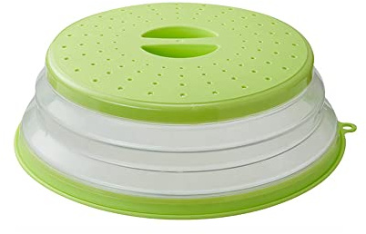 Collapsible Microwave Splatter Cover For Food With Silicone Mats, 10.5 Inch, Dishwasher-safe, Microwave Plate Cover With Steam Vent，BPA-Free Silicone & Plastic (yellow)