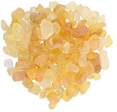 Baluue 1pack Natural Crushed Crystal Stones Irregular Shape Tumbled Pebbles for Fish Tank Flowerpot and Diy Crafts Durable Safe for Fresh Salt Water Amber Color