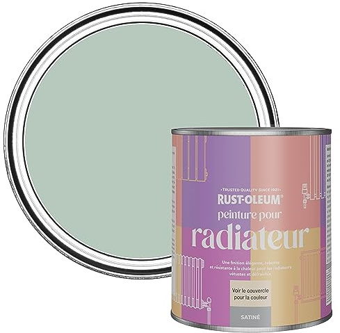 Rust-Oleum, hellgrün Heizkörperfarbe, hitzebeständig, geruchsarm in Seidenglanz Finish - Pastellgrün 750ML