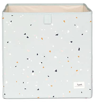 3 Sprouts - Faltbox – Stoffbox für Kallax Regal, Aufbewahrungsbox für Kinderzimmer, 33x33x33 cm - Terrazzo Grün