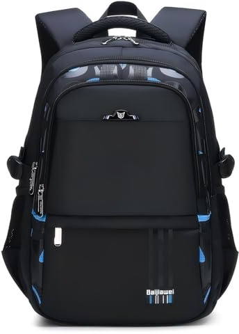 Lengender Cartable College Garcon Sac à Dos Scolaire pour Carte Cahiers Livres Travail Sport pour Ordinateur de 13 Pouce Costaud Imperméable (Bleu)