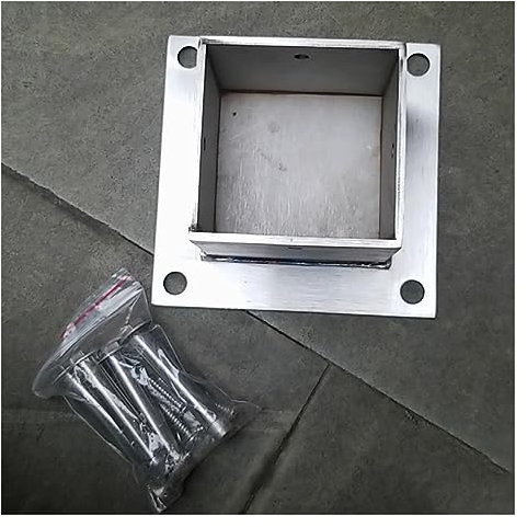 2 Pack Square Column Base Plate, Enclosed Bottom Wood Fence Post Anchor Base with Installation Kit, Metal Bolt Down Bracket for Concrete/Deck/Pergola/Mailbox (Color : 2pack, Size : 140x140 mm (5.5X