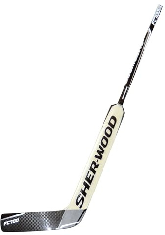 NHL Eishockey Goalie Composite Schläger Shervvood FC700 Intermediate (Schwarz, Modell – 41, Stockhöhe – INT 24“, rechte Seite)