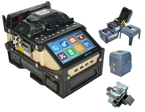 QIIRUN SD-9 soudeuse fibre optique coeur a coeur avec OPM et VFL épissage en 5 secondes et chauffage en 11 secondes, Fusion Splicer Soudeur fibre optique alignement du 6 moteurs avec batterie 7200mAh