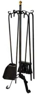 1PEZZO SET 4 ATTREZZI CON TREPPIEDI PER CAMINO - cm.65h.
