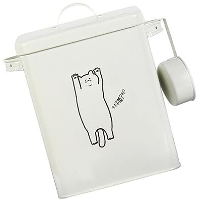 Housoutil Pet Food Container and Cat Food Bucket Metal Storage Box Sealed Moisture-proof Suitable for and Snacks Storage at Home