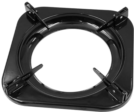 NUZAMAS Rack per fornelli a gas, wok, rack per fornelli a gas, porta pentole da cucina, antiscivolo, anello di supporto wok nero in ghisa